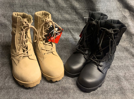 Black and Tan Army boots